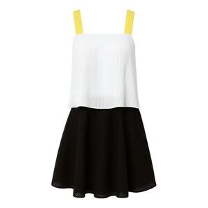 Sandro White and Black Dress with Yellow Straps